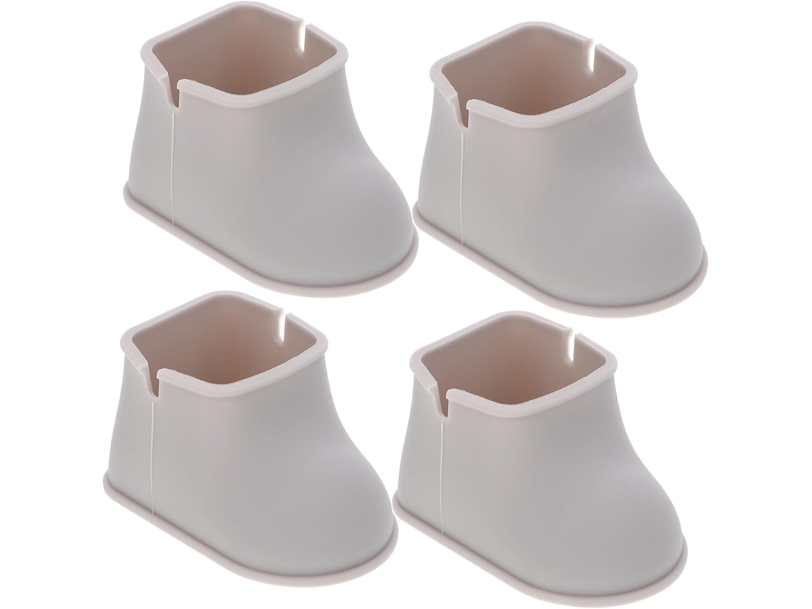 Kallory Conjunto De 4-protetores Pés Cadeiras E Mesas Em Silicone Cinza Antiderrapante Para Móveis Pisos