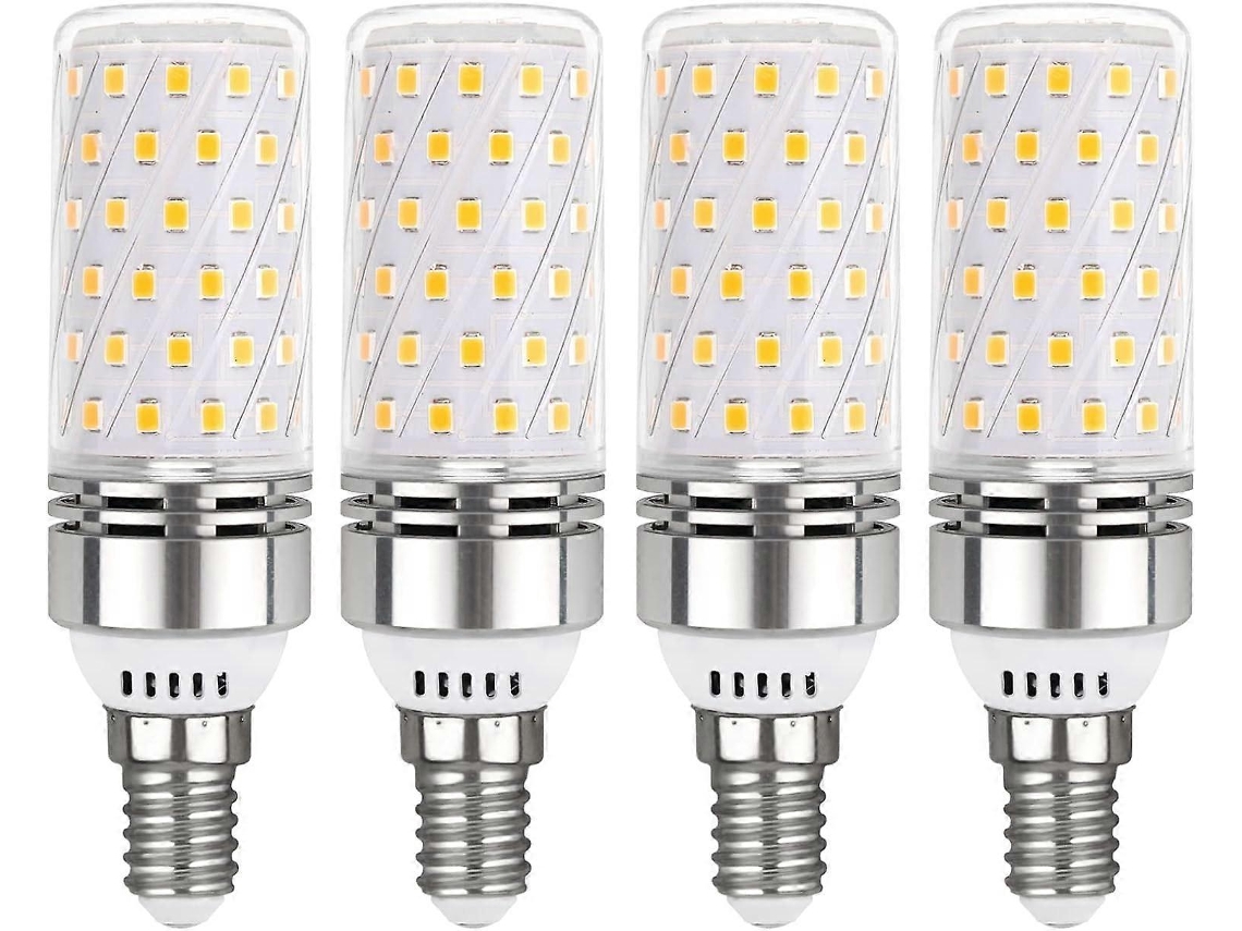 Rebe lâmpada Led Milho E14 16w Branco Quente 3000k 1450lm Equivalente a 100w Halógena 230v Não Regulável Pacote de 4