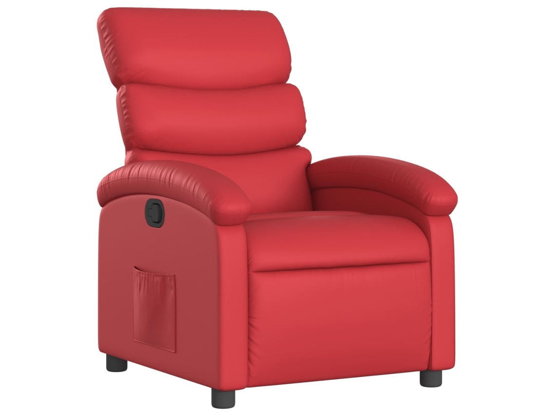 Recliner Chair, Recliner Chairs Vidaxl Vermelho Couro Artificial