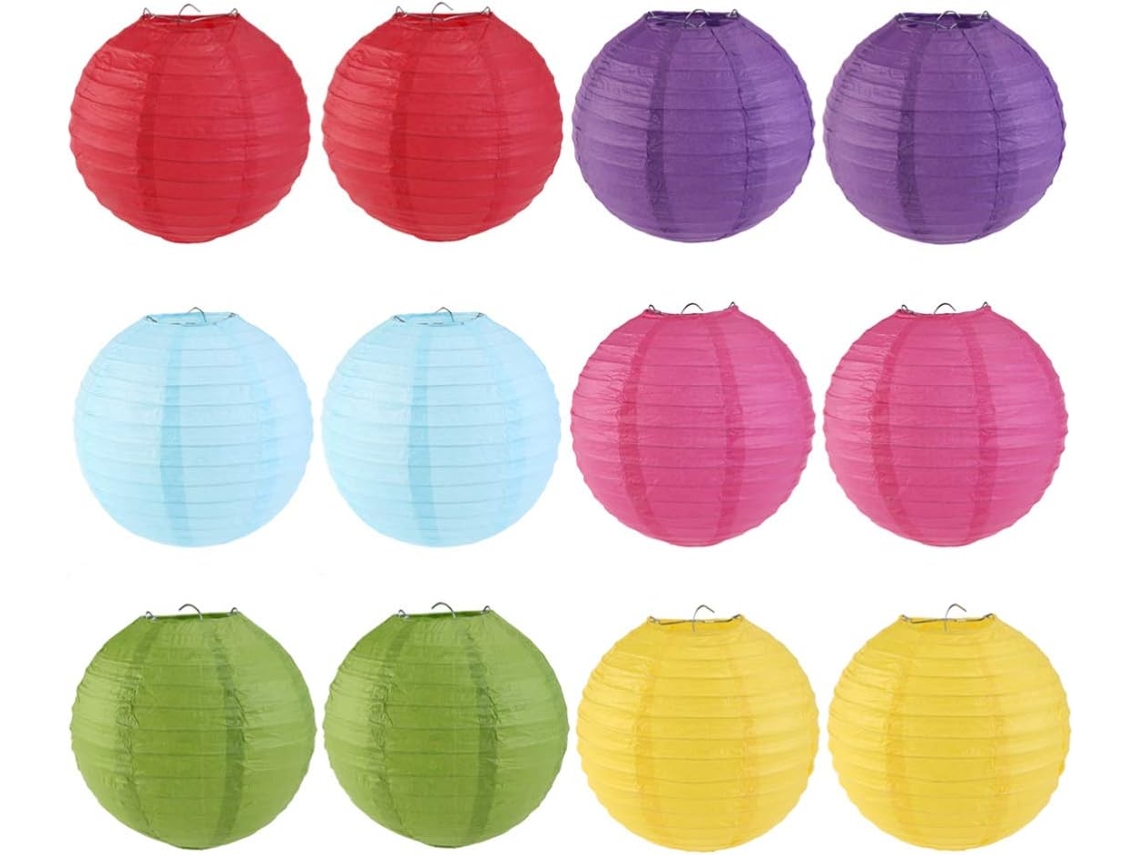 Lanternas De Papel Redondas Dobráveis De 30 Cm, Multicoloridas, Decorativas Para Festas E Casamentos Gokoco