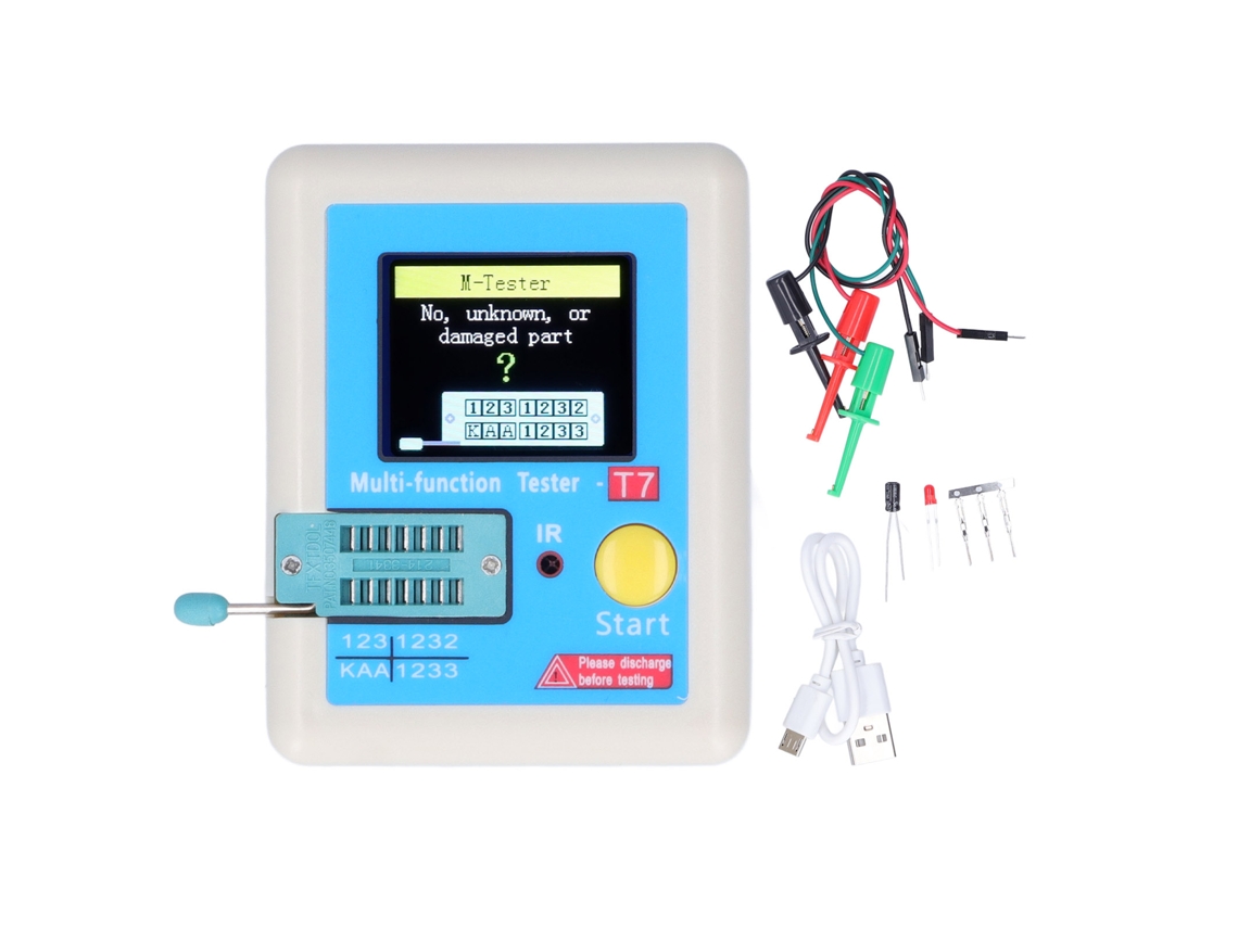 Testador de Transistores de Alta Velocidade YURU Lcrt7 com Tela Colorida TFT