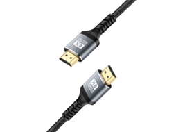 Cabo de alta velocidade de 1 m, 8K/60Hz e 4K/120Hz, com conector de áudio e vídeo de 48 Gbps, BAKEEY.