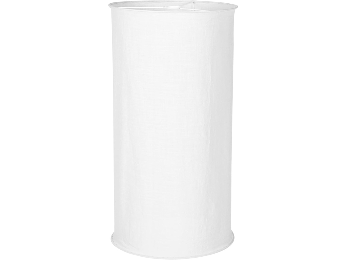 Elegante Candeeiro De Mesa Em Tecido Branco - Instalação De Design