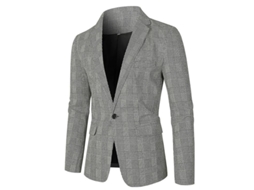 Blazer masculino xadrez com lapela, modelo 2026, da Mystdiy, tamanhos P a GG, manga longa, estilo jovem e outonal.