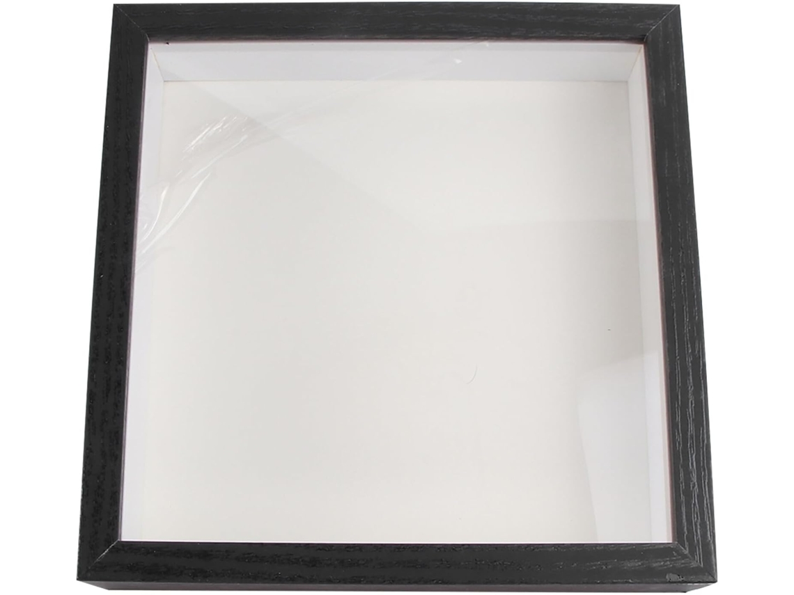 Moldura De Vidro Transparente Preto Quadrado De 7 Polegadas Dupla Face Para Exibição De