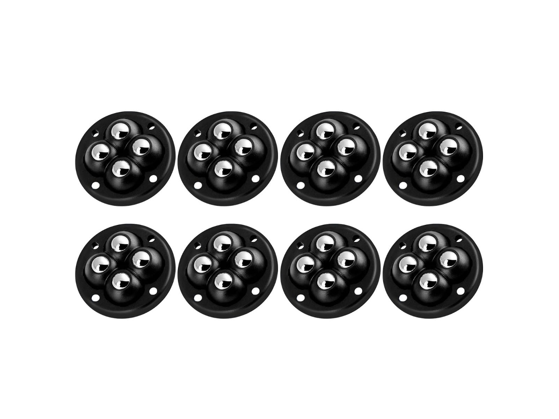 Rodas Giratórias Autoadesivas, Rodas Universais De Esferas De Aço Lisas Para Móveis Pesados, Rotação De 360 Graus, 8 Peças Pretas