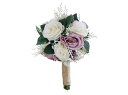 Laxiscreed Buquê De Rosas Para Casamento Com 20 Flores, Noiva, Decoração Champagne Lilás