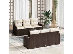 Vidaxl Conjunto De Sofá De Jardim Castanho 55 X 55 X 37 Cm Vime Pe