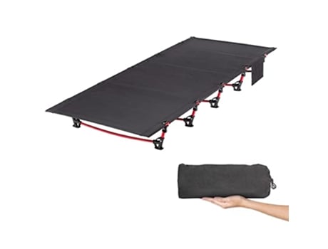 Cama Dobrável Compacta, Melhorar, Ultra-leve, Portátil, Forte E Resistente, 190 X 65 X 19 Cm, Carga Máxima 180 Kg, Para Campismo, Praia, Preto