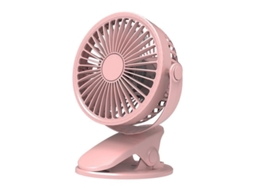 Ventilador com Base de Carregamento Usb, Mini ventilador de Secretária Rosa