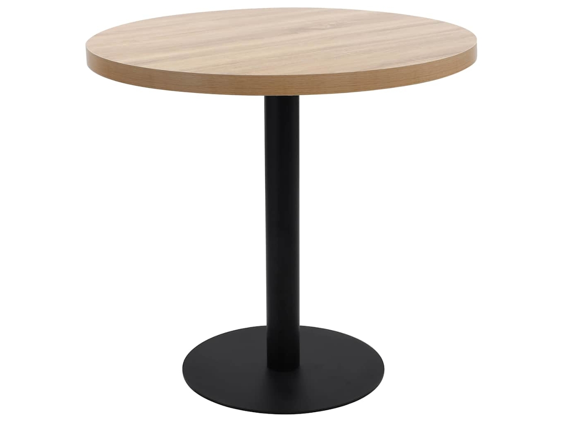 Vidaxl Mesa Bistrô 80 Cm Mdf Castanho-claro