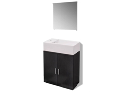 Móveis Casa de Banho 3 Pcs e Conjunto de Bacia Preto MAISON EXCLUSIVE