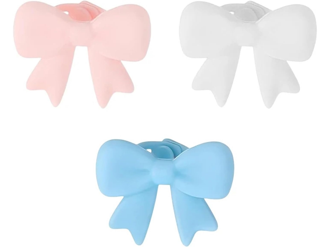 Acessórios Para Fones De Ouvido Com Lindo Laço Silicone Clipes Decorativos 3d E Auriculares Branco