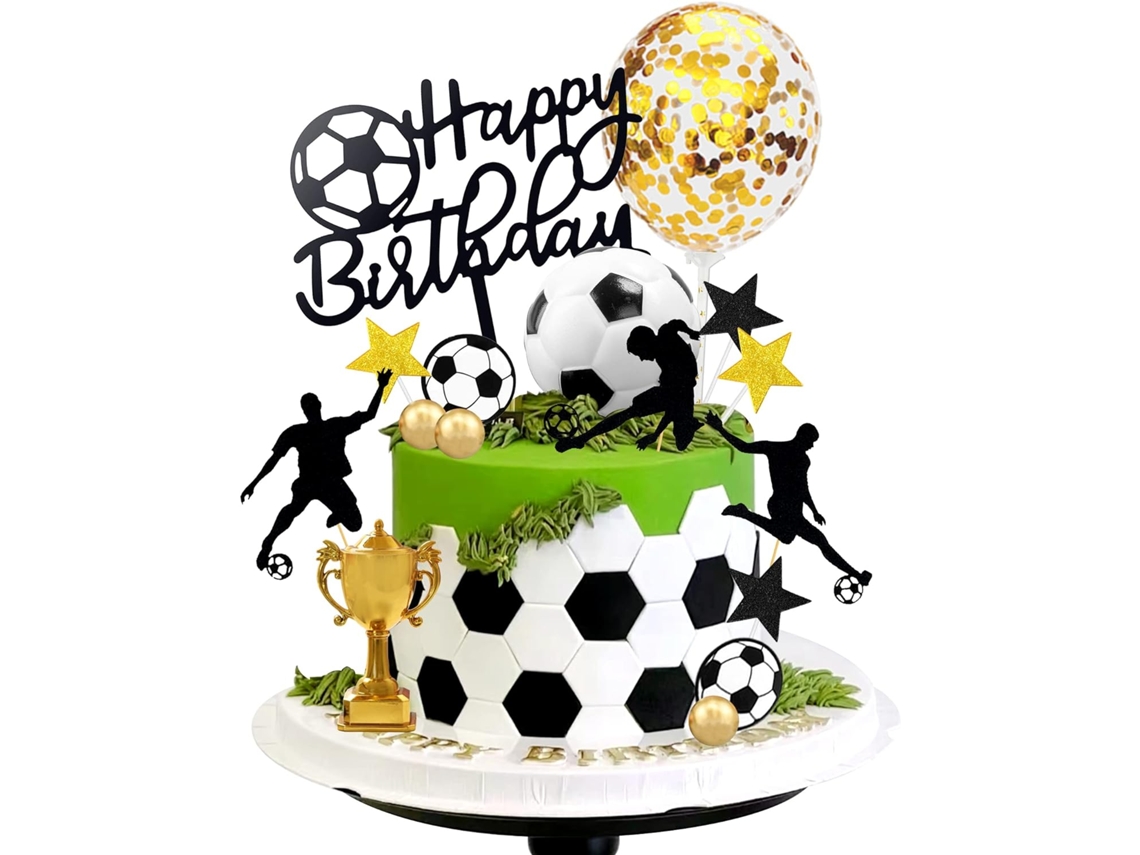 Conjunto De 28 Peças Com Chapéus E Toppers Jogadores Futebol Para Bolo - Decorações Temáticas Festa Aniversário Tema Futebol, Artigos Infant