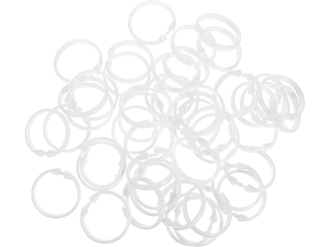 Conjunto De 48 Argolas Plástico Transparente Para Cortina Chuveiro,