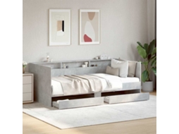 Vidaxl Sofá-cama Com Gavetas Sem Colchão 90x190 Cm Cinzento Cimento