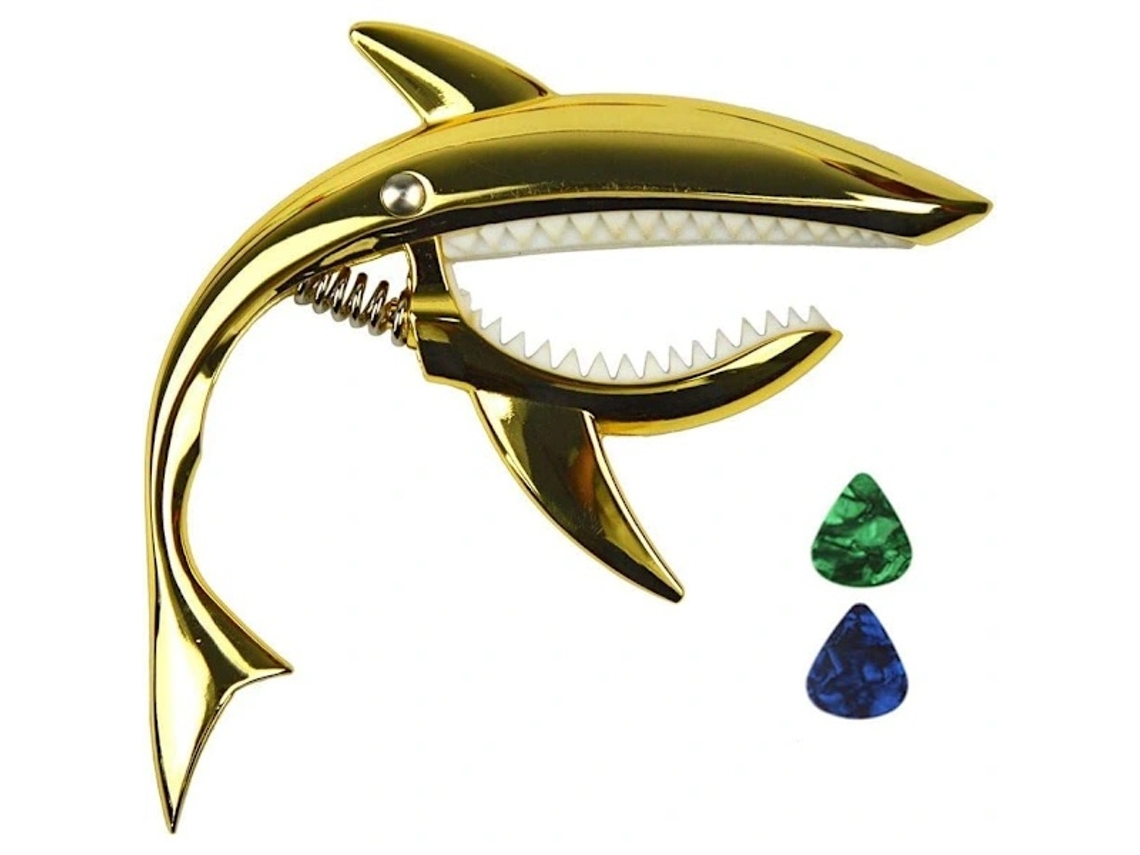 Lurelia Capotraste Shark De Liga De Zinco Para Guitarra Dourado
