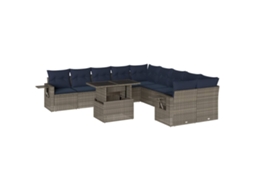Conjunto de Sofá de Jardim, 11 Peças, Almofadas, Rattan Cinza MAISON EXCLUSIVE