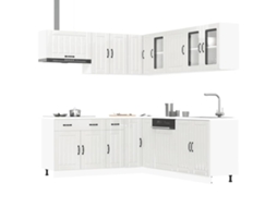 Vidaxl 11 Peças Armário De Cozinha Conjunto Lucca Brilho Branco
