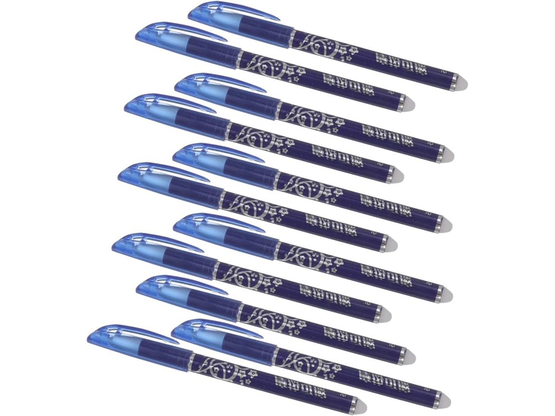 Canetas De Tinta Azul Apagáveis, Escrita Leve E Suave, 12 Unidades Com