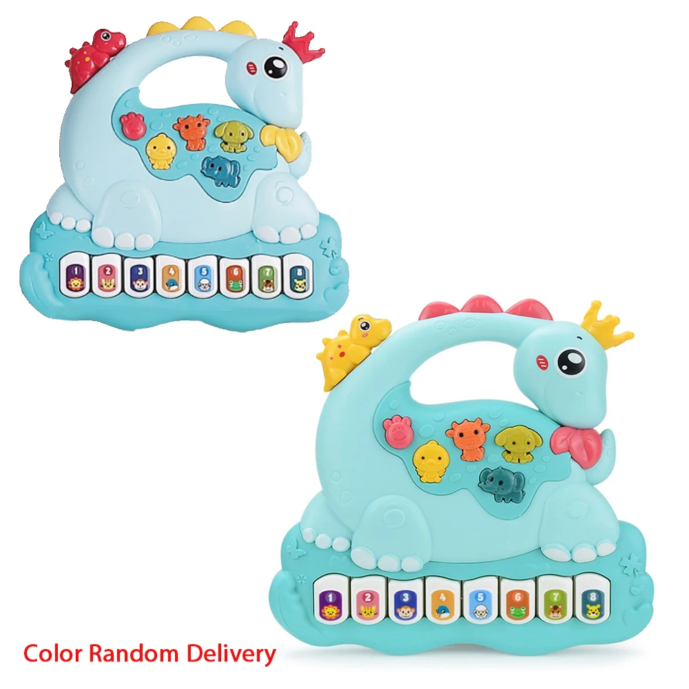 Brinquedo Infantil Dinossauro Piano Musical com Luzes MDUG (teclado de Dinossauro)