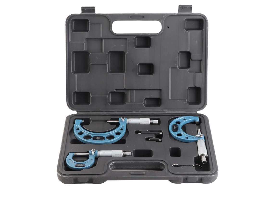 Kit de Micrômetro Externo 0-3 Polegadas Precisão 0.0001 Polegada Aço S/MARCA