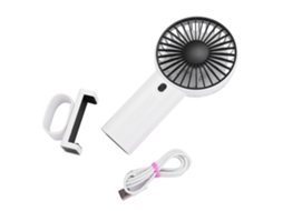 Ventilador Mini Portátil Usb Recarregável com Suporte Telefone Branco