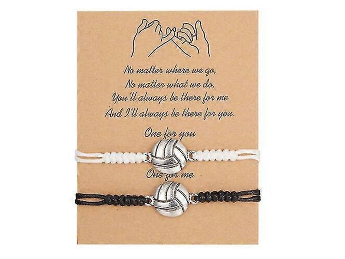 Pulseiras Fasst, Ajustáveis, Com Cartão, Esportes, Bola, Presente, Amizade, Par | S/MARCA