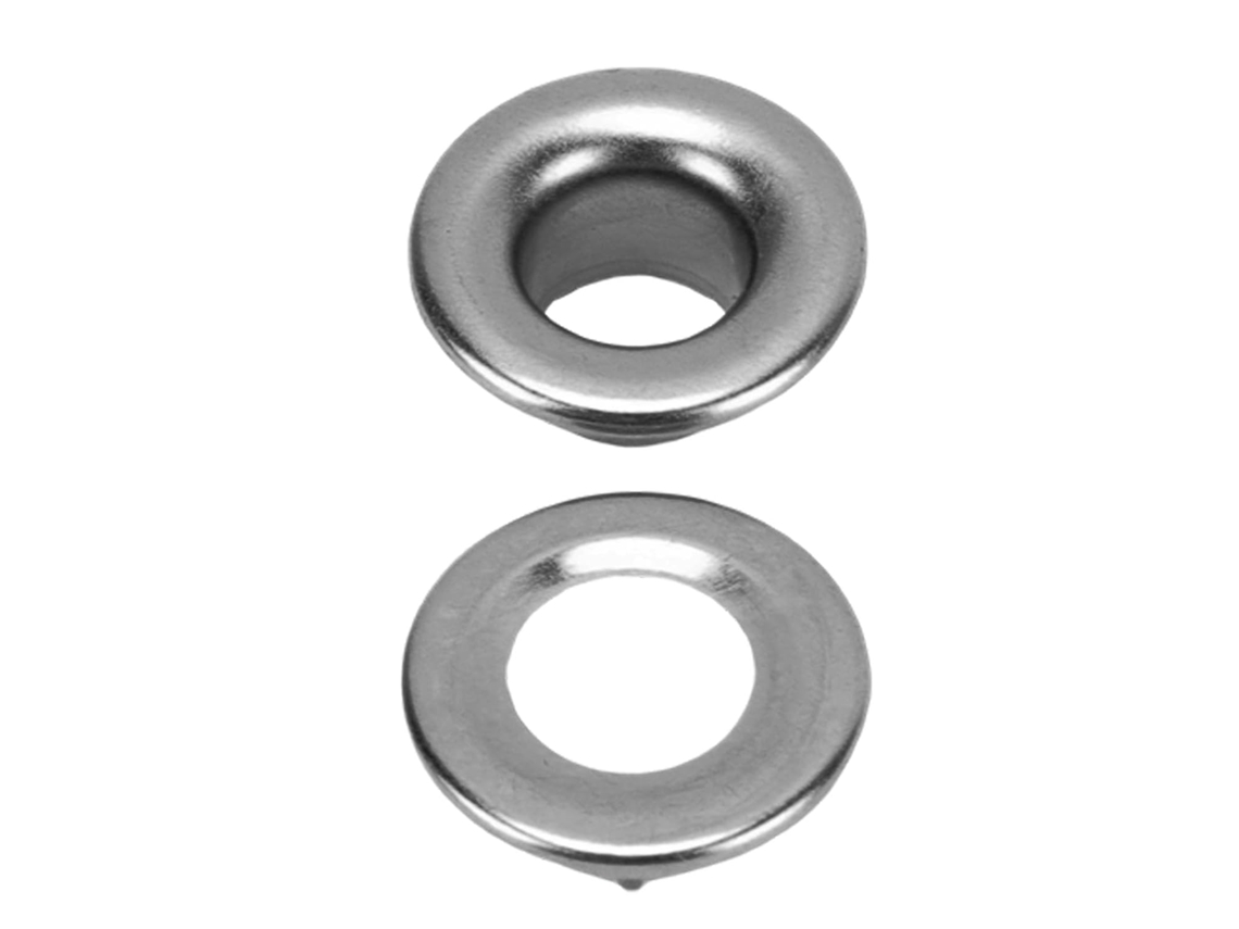 Kit Com 100 Ilhós De Latão 8 Mm Diâmetro Interno Arruelas Pará