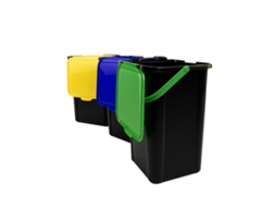 Cubo De Reciclaje De Plástico 45l Con Asa Y Tapadera | Ideal Para Hogar Y Separación De Residuos Pack Reciclaje 45 L