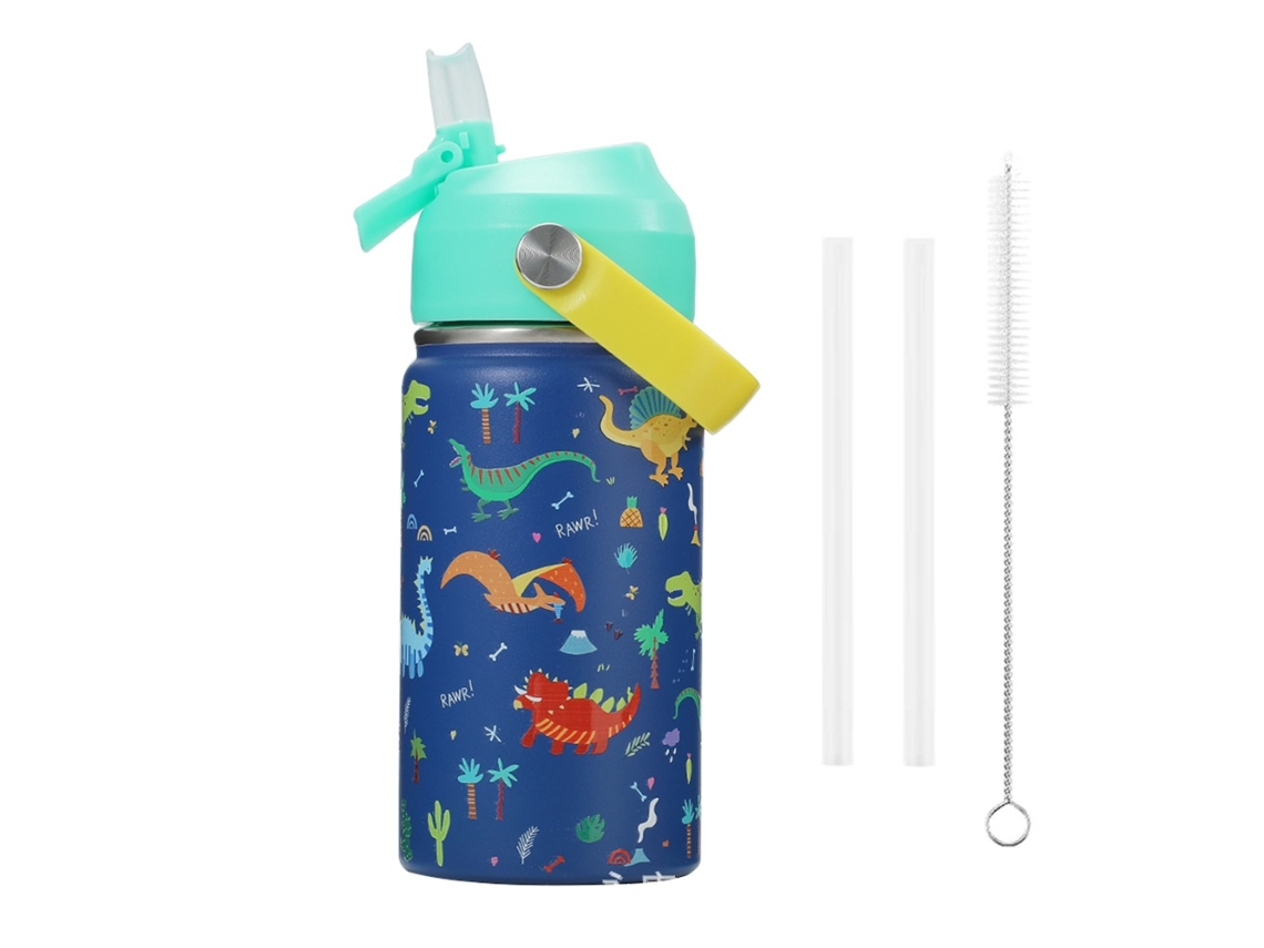 Garrafa Térmica Elysve, 360 Ml, Azul