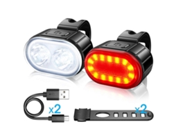 Rebe-2023 Luz De Bicicleta Led, Cargable Usb Luz Delantera Y Trasera, Impermeable Ipx5 Luces De Bicicleta (shikai)