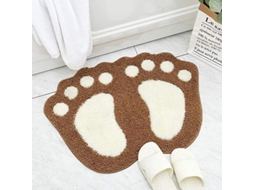 2026 alfombra Baño "big Feet" Diseño Cómic, Absorbente, Suave Y Antideslizante, Color Caqui