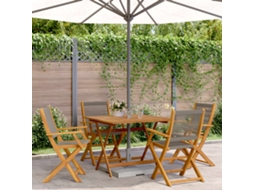 Vidaxl 5 Pcs Conj. Jantar P/ Jardim Polipropileno/madeira Maciça Cinza