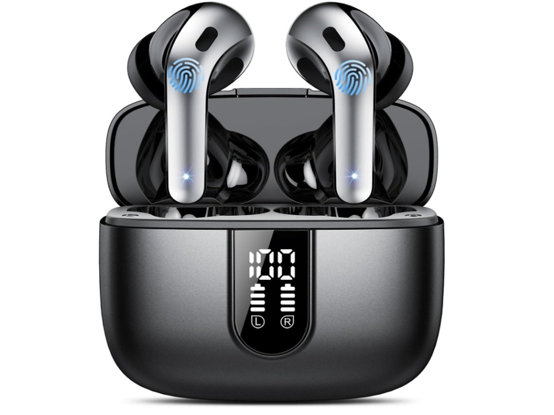 Fones Sem Fio Bluetooth 180h, Deep Bass, Cancelamento de Ruído, IPX8 para Esporte e Trabalho Preto JIAPEI