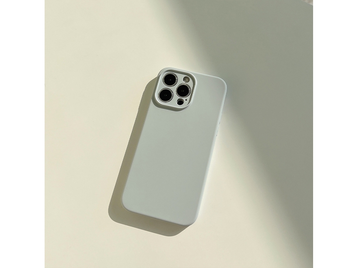 Capa Para Iphone 17 Air Em Silicone Líquido Azul E Cinza, Cor Sólida, Proteção Total.