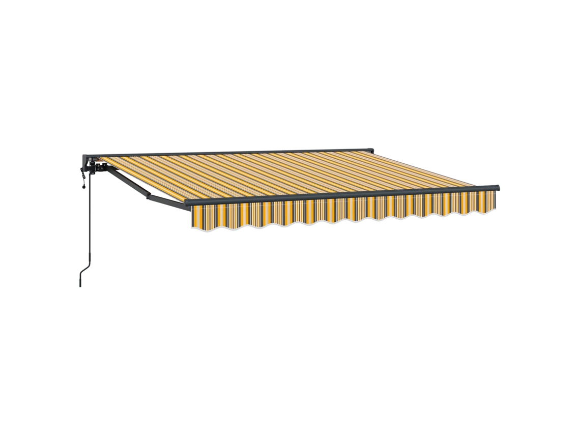 Vidaxl Toldo Retrátil Elétrico Amarelo, Cinza E Branco 3,5 X 2 M