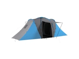 Barraca para 4-6 pessoas com 2 quartos impermeável 3000mm 555x225x190cm cinza e azul BTFORUS
