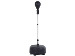 Punching Ball Ajustável Em Altura Com Base Recarregável De Boxe Com Suporte E Luvas Ø48x136-154 Cm Preto