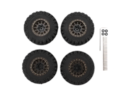 Pneus De Rodas Rc De Borracha Com Aro De Latão 1.2in Para Carros Traxxas 1/18 1/24 - 4pcs