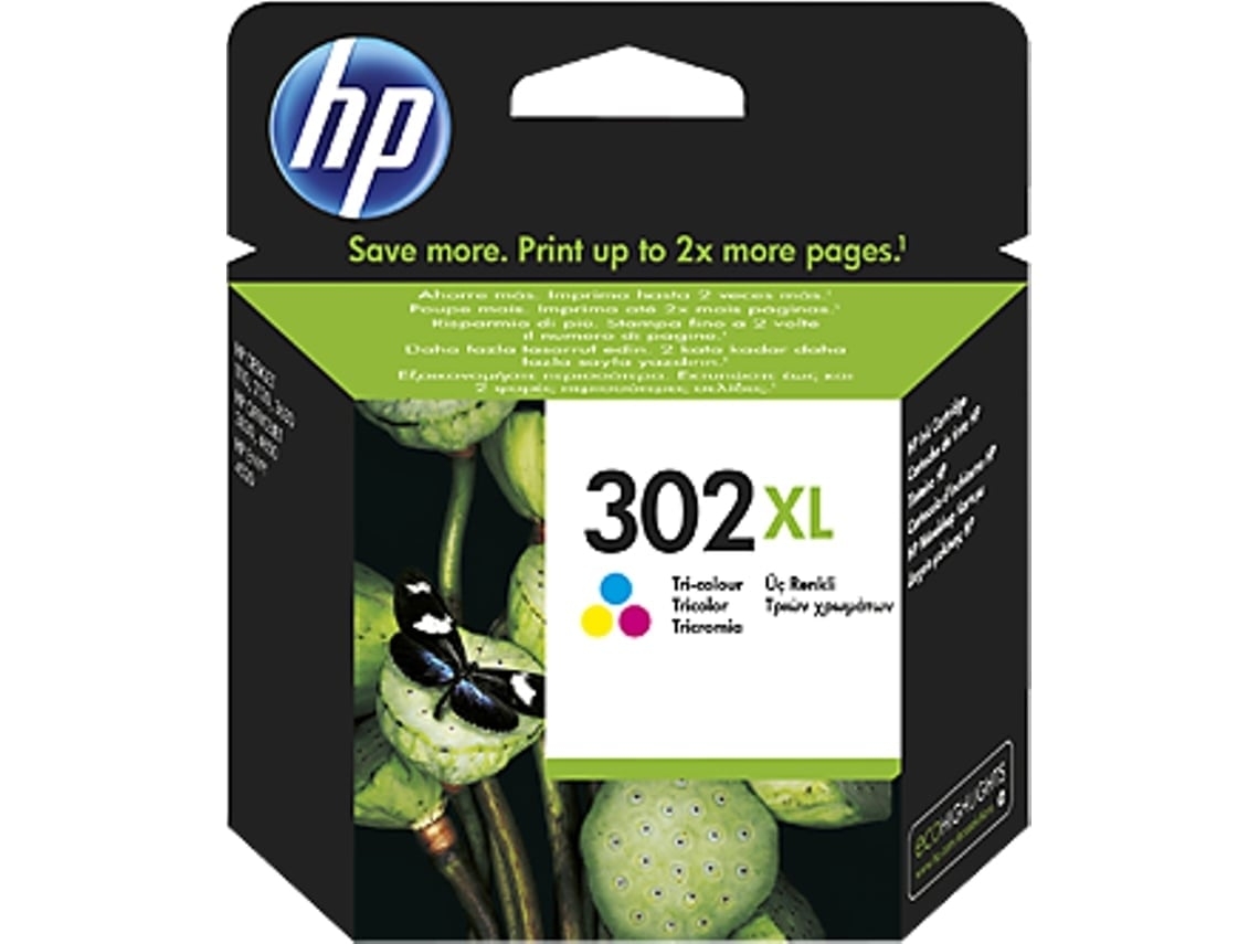 Tinteiro HP 302XL Tricolor (Outlet Caixa Aberta - F6U67AE)