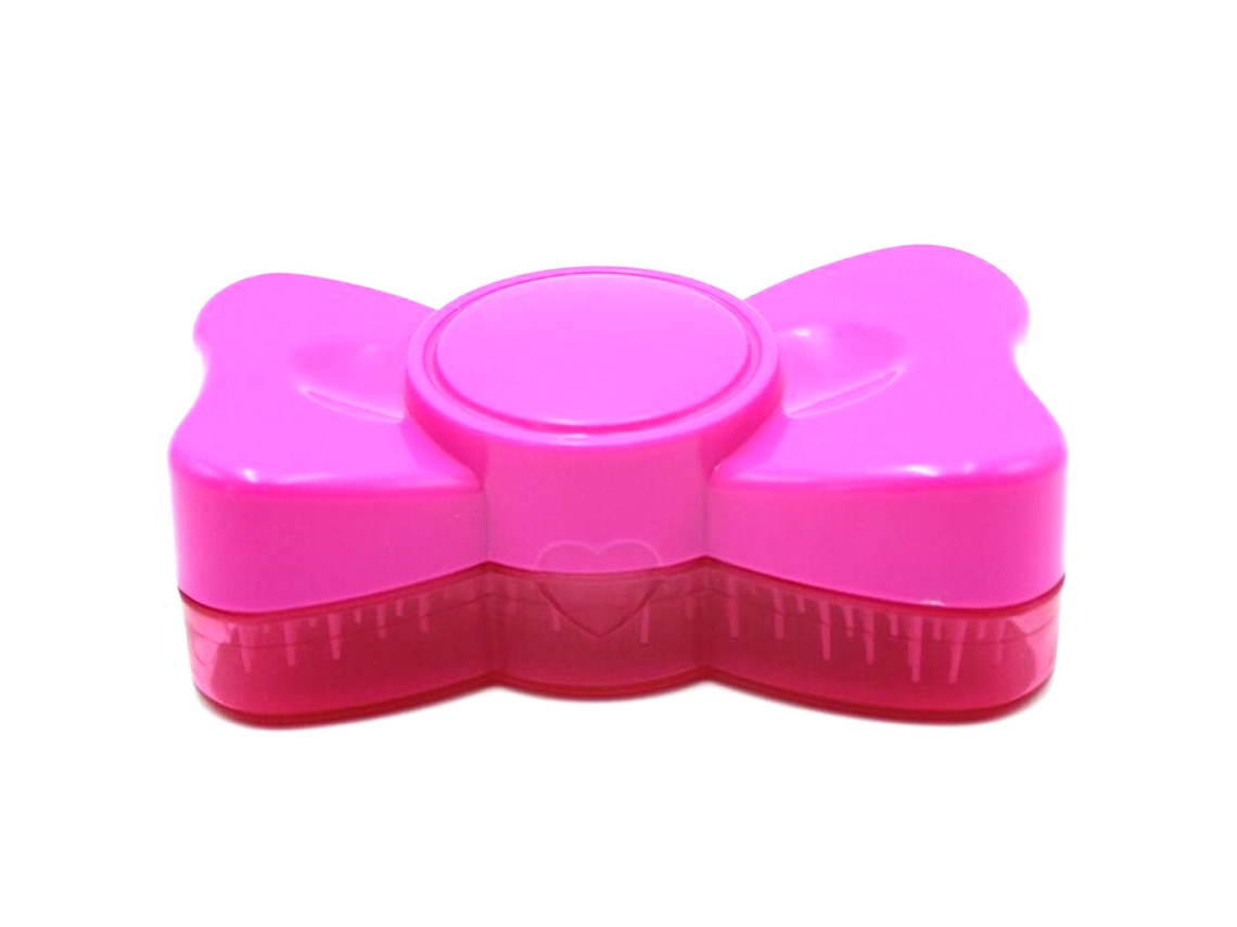 2026 pincel de Massagem Capilar Redondo de Plástico com Nó Bowknot Vermelho Rosa para Shampoo e Massagem Antiestática