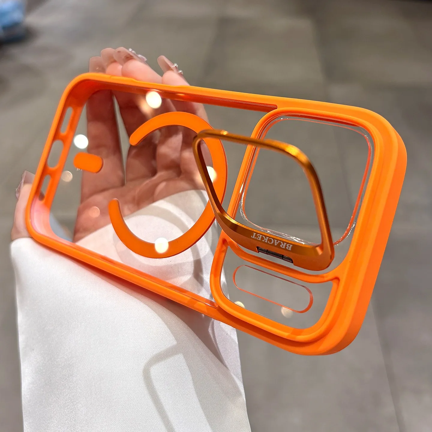 (laranja 16plus) Alça De Pulso, Suporte Para Câmera, Capa Protetora Magsafe