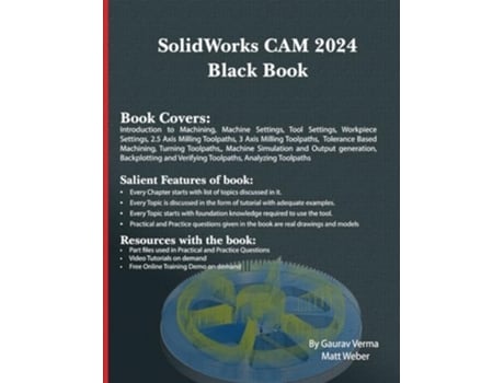 Livro SolidWorks CAM 2024 Black Book de Gaurav Verma e Matt Weber (Inglês)
