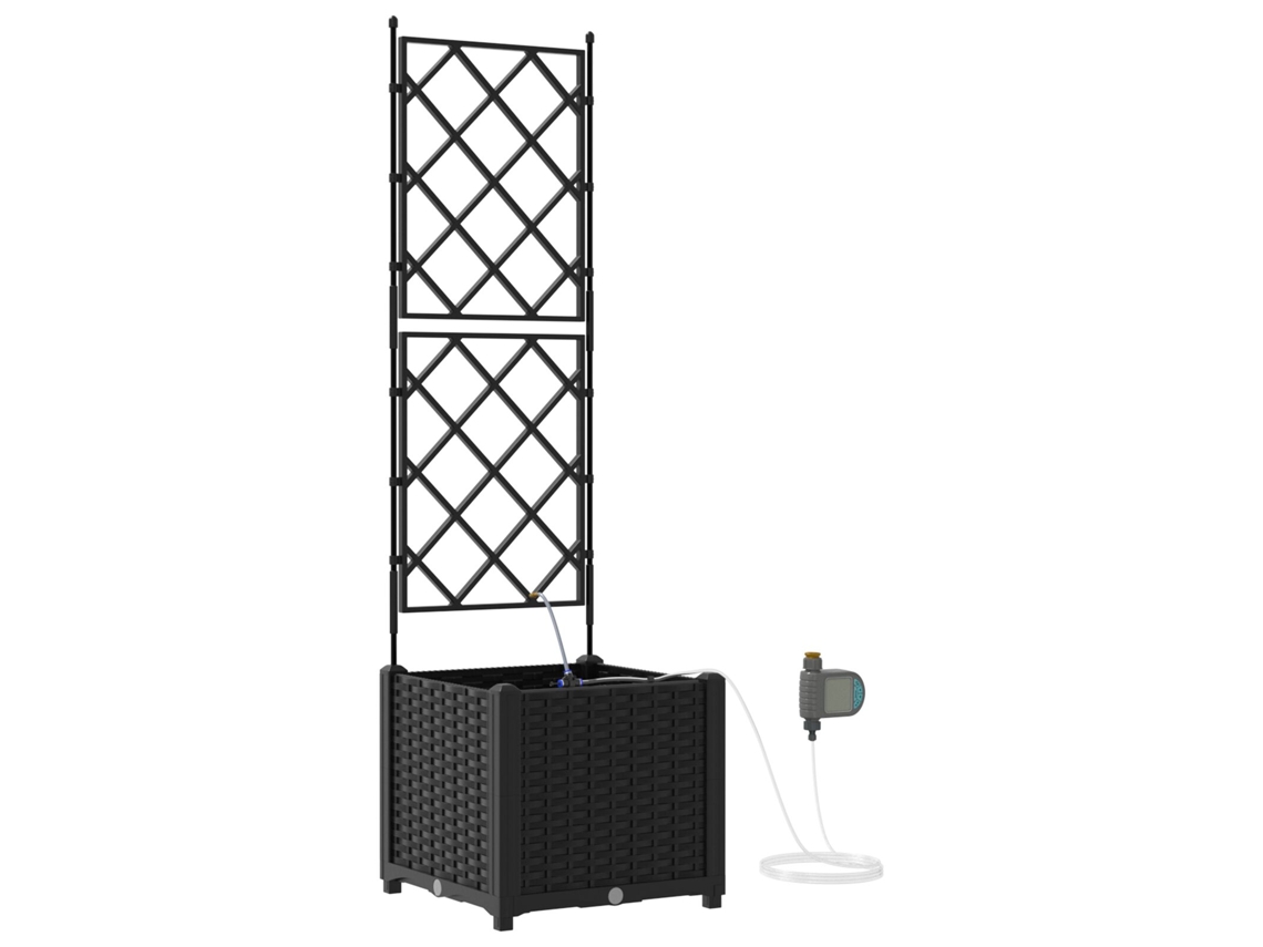 Conjunto 1 Vaso De Jardim Vidaxl Preto Polipropileno (40 X 40 X 142 Cm)