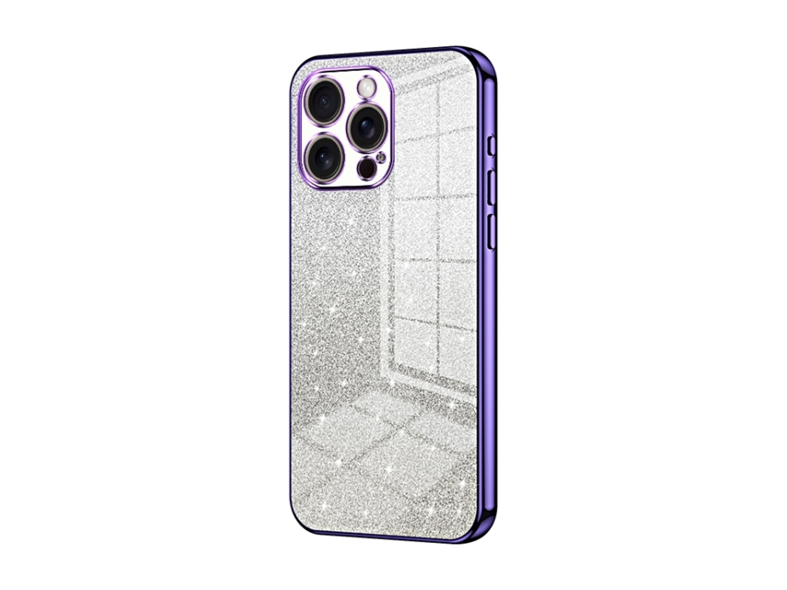 Capa Para Iphone 16 Pro Max - Glitter Degradê - Acabamento Eletroplaqueado
