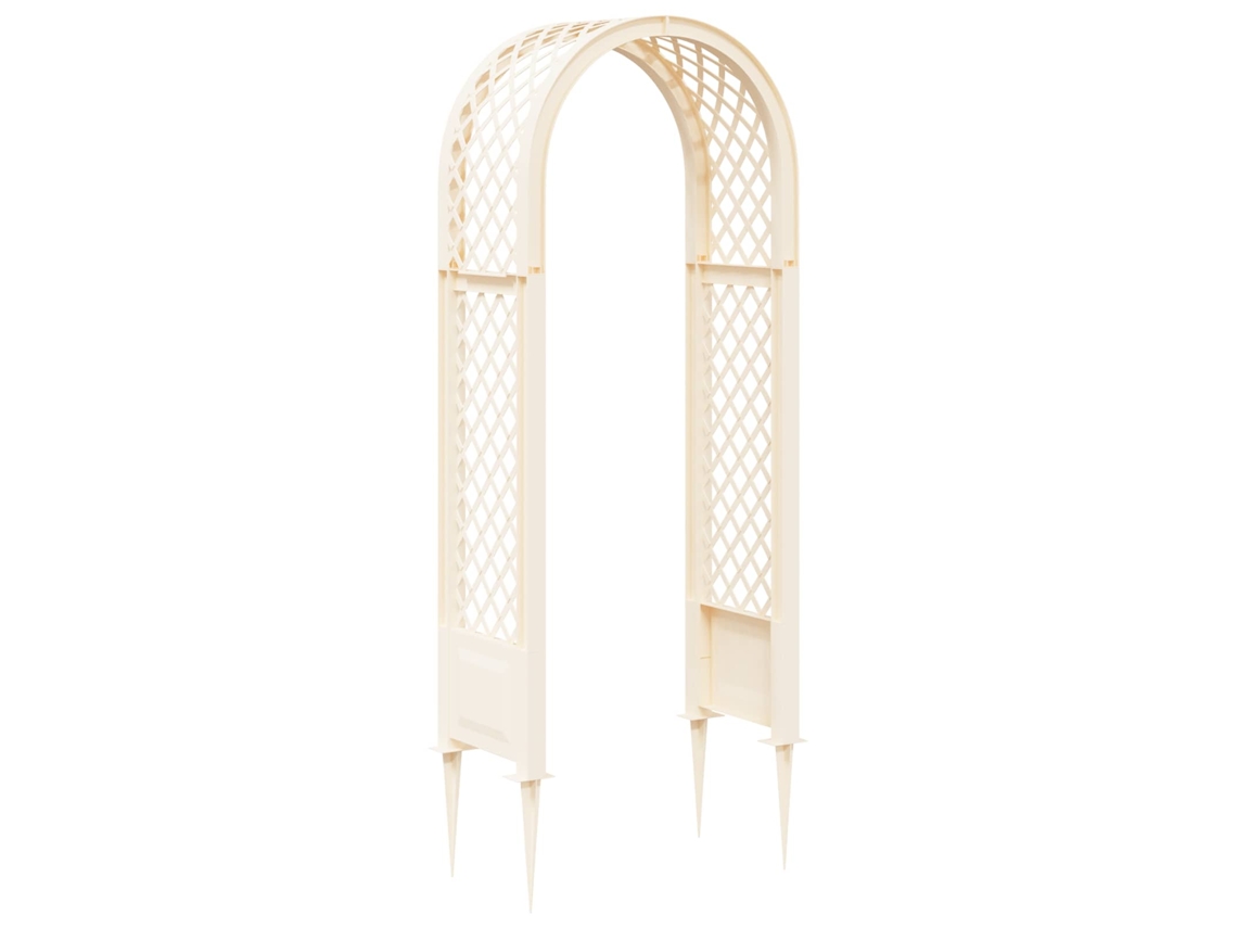 Vidaxl Arco De Rosa Com Pontas Branco 97 X 43 X 218 Cm Pp