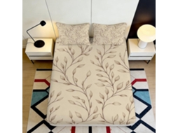 Conjunto de Cama com Estampa Folhas Botânicas em Microfibra Fronha 200x200cm