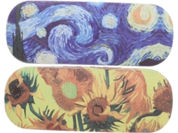 Estojo Portátil De Couro Para Óculos, Conjunto De 2 Peças, Estampa De Pintura A Óleo, Caixa Para Óculos