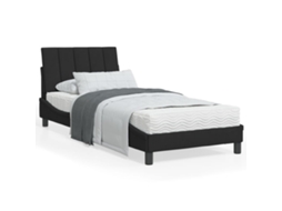 Cama com Colchão Hanko 90x200 Cm Veludo Preto MAISON EXCLUSIVE